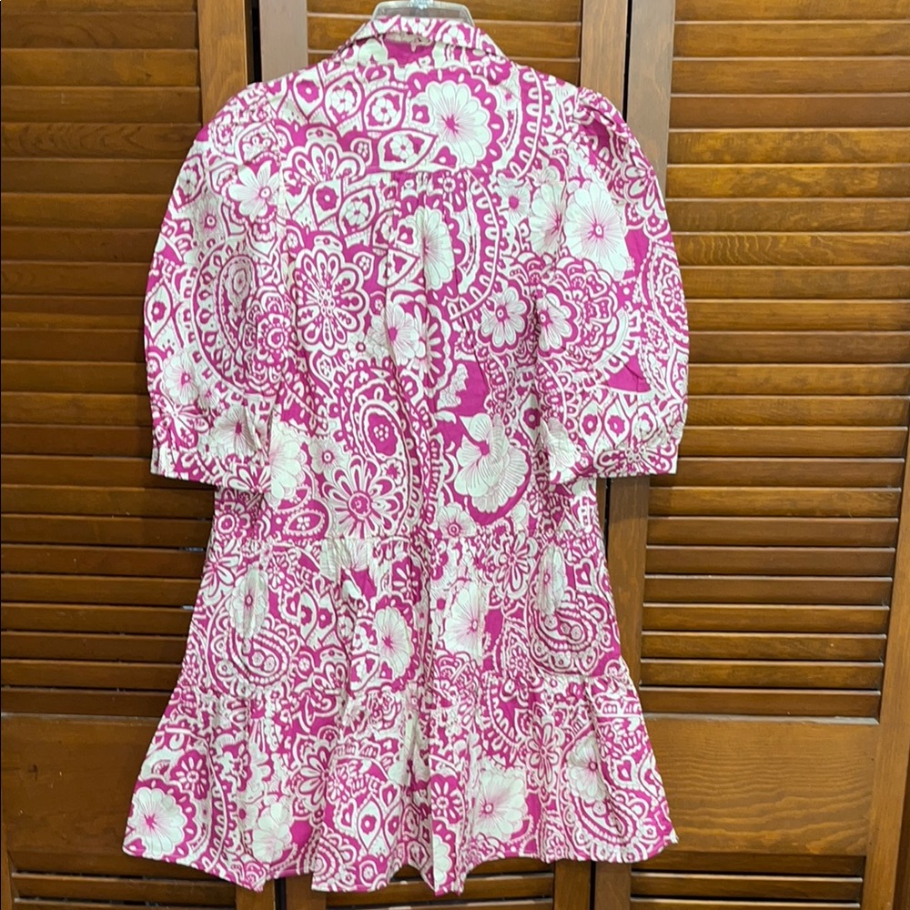 NWT Umgee Mini Dress Raspberry and Cream Floral Patterned Dress - Picture 10 of 12